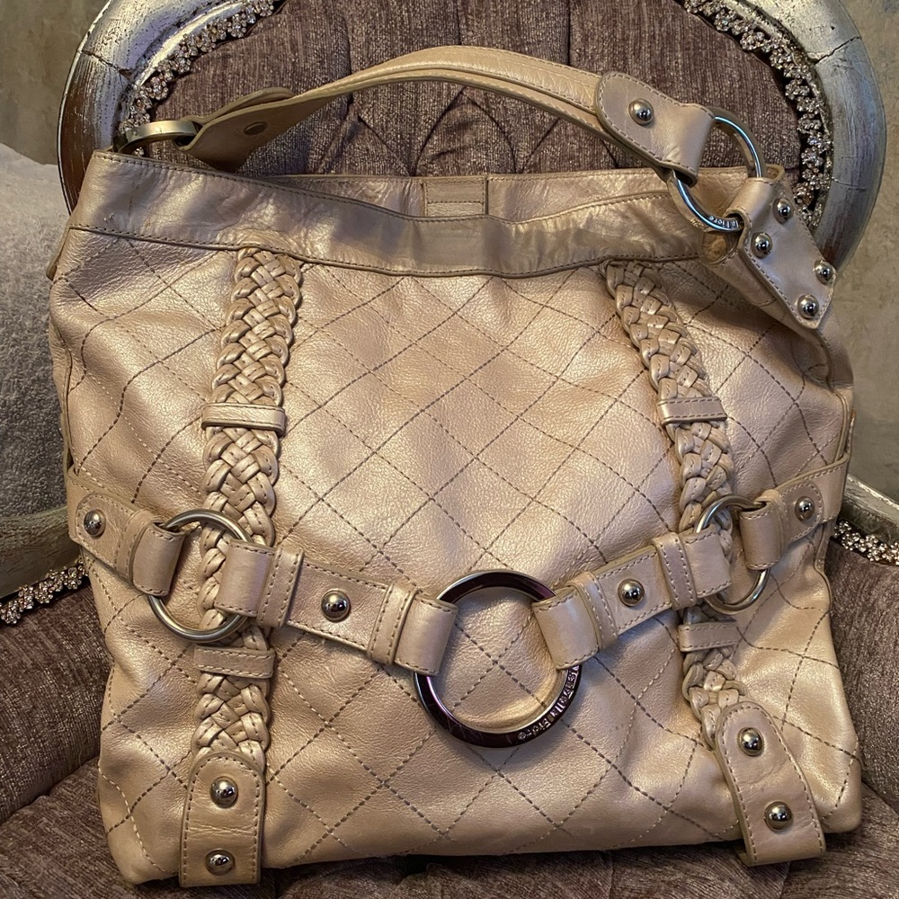 Isabella Fiore metallic Carina large handbag.